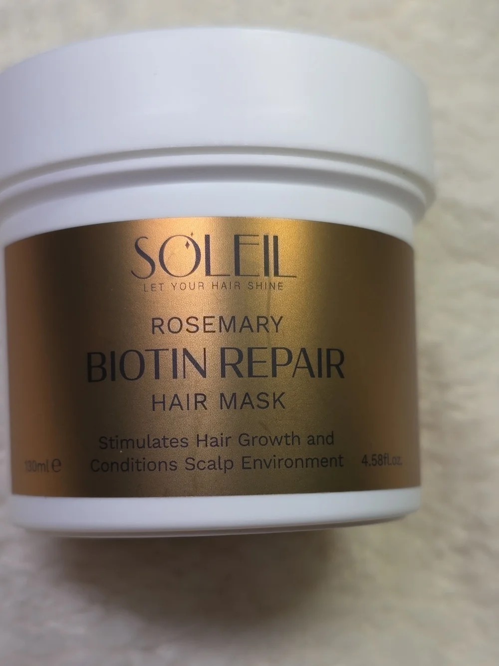 Soleil Rosemary Biotin Repair Hair Mask — Gold Nourishing Treatment